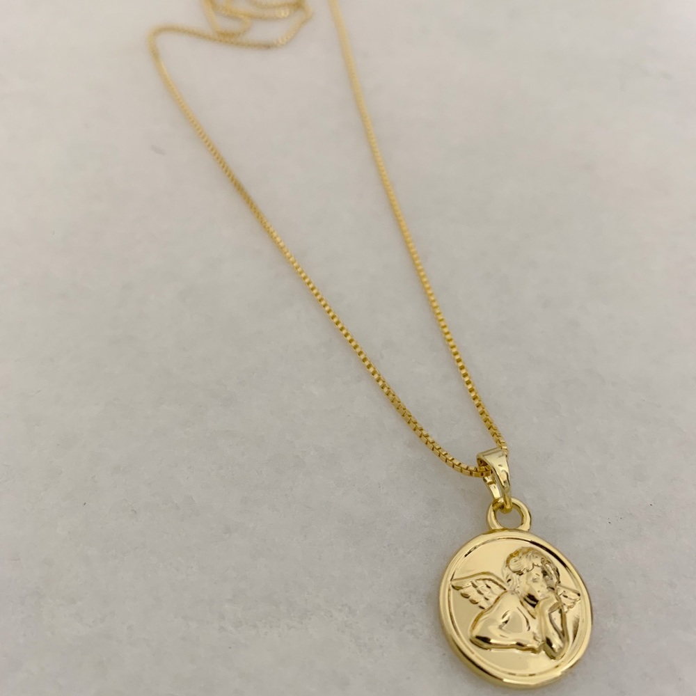 🎉HP🎉Angelic Angel Coin Necklace | 14k Gold Filled - Picture 3 of 6